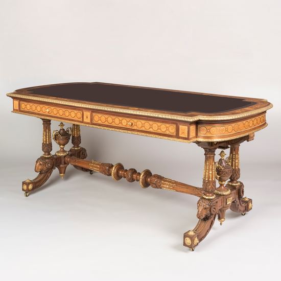 A Superb Library Table in the Louis XVI Manner By Maison Pretot of Paris